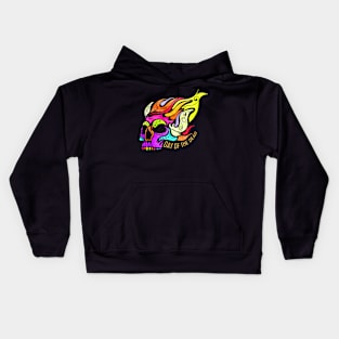 Colorful Flaming Skull For Day Of The Dead Kids Hoodie